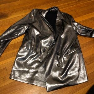 topshop silver blazer